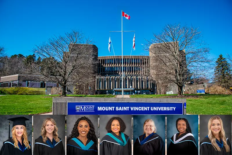 MSVU Mount Saint Vincent University graduation portraits Halifax - authentic hood and gown