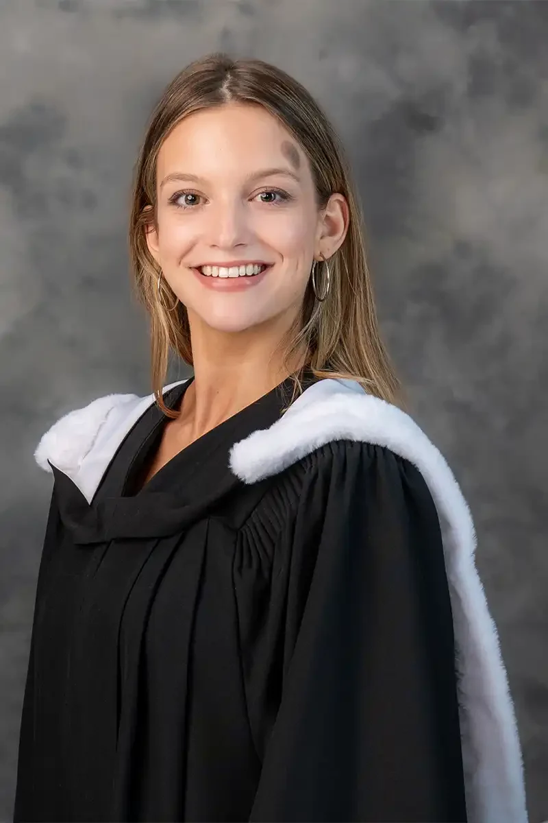 Dalhousie University graduation portrait with official regalia, Halifax studio